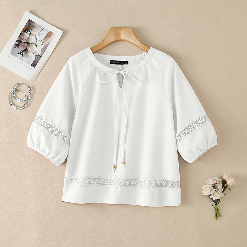 Женская блузка ZANZEA с цветоч – обзор и цена Embroidery Jersey