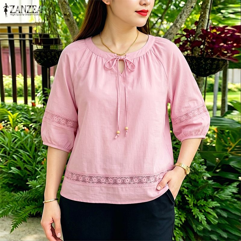Женская блузка ZANZEA с цветоч – обзор и цена Embroidery Jersey