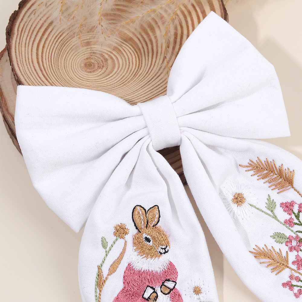 Заколка для волос с бантом и в – обзор и цена Embroidery Rabbit