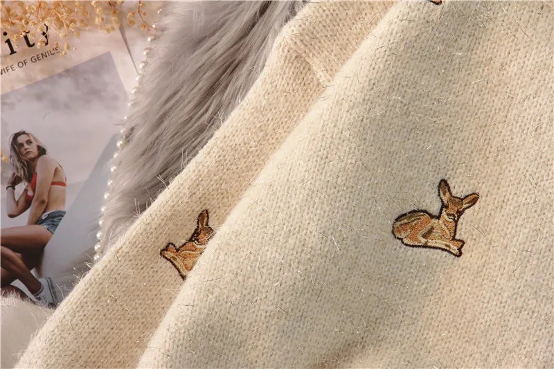 Новый женский свитер в стиле K – обзор и цена Embroidery Thread Yarn