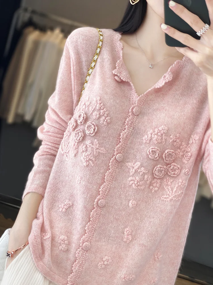 Женский кардиган из 100% чисто – обзор и цена Embroidery Thread Yarn
