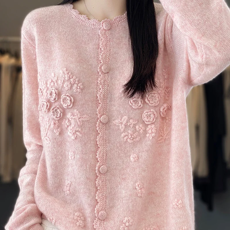 Женский кардиган из 100% чисто – обзор и цена Embroidery Thread Yarn