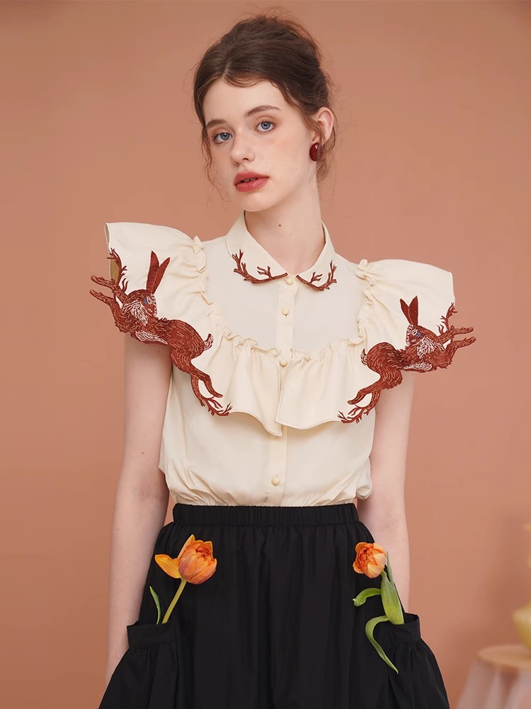 Женская рубашка с вышивкой кро – обзор и цена Embroidery Rabbit